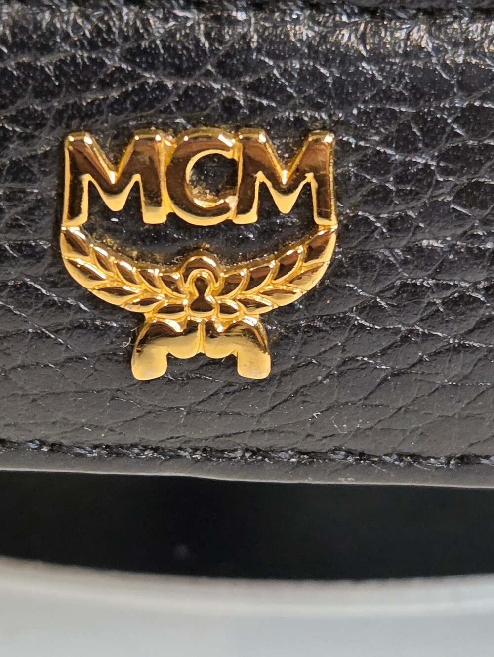 MCM Rare Vtg Michael Cromer Era München Black Pebbled Leather Studded Bag. - Picture 9 of 15